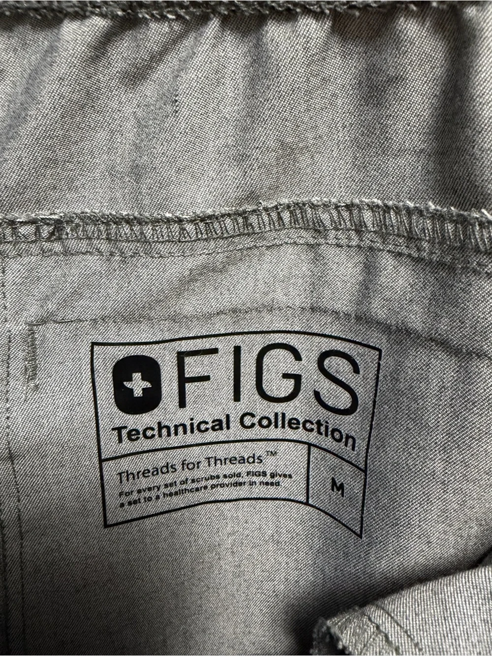 Figs Mens Axim Cargo Scrub Pants Gray Heathered Green Drawstring Size Medium